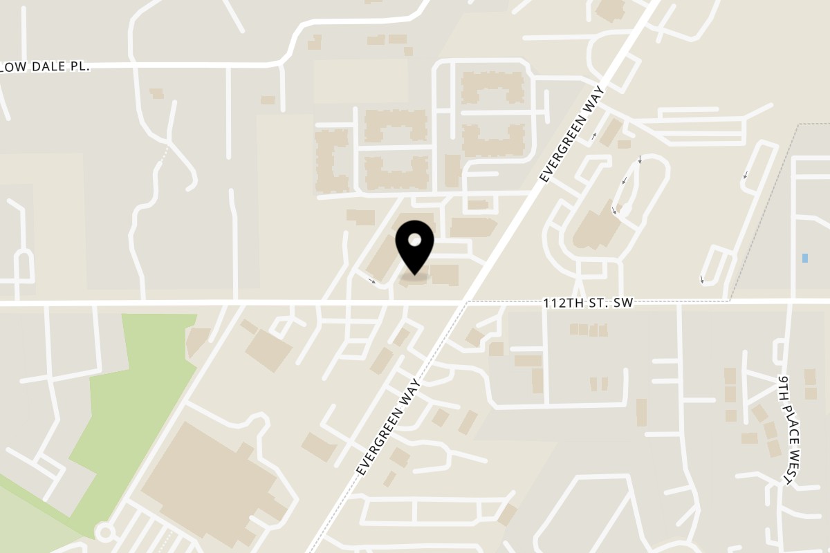 Map showing the location of Momi Indian Kitchen Momi Indian Restaurant and Lounge on 11126 Evergreen Way in Everett